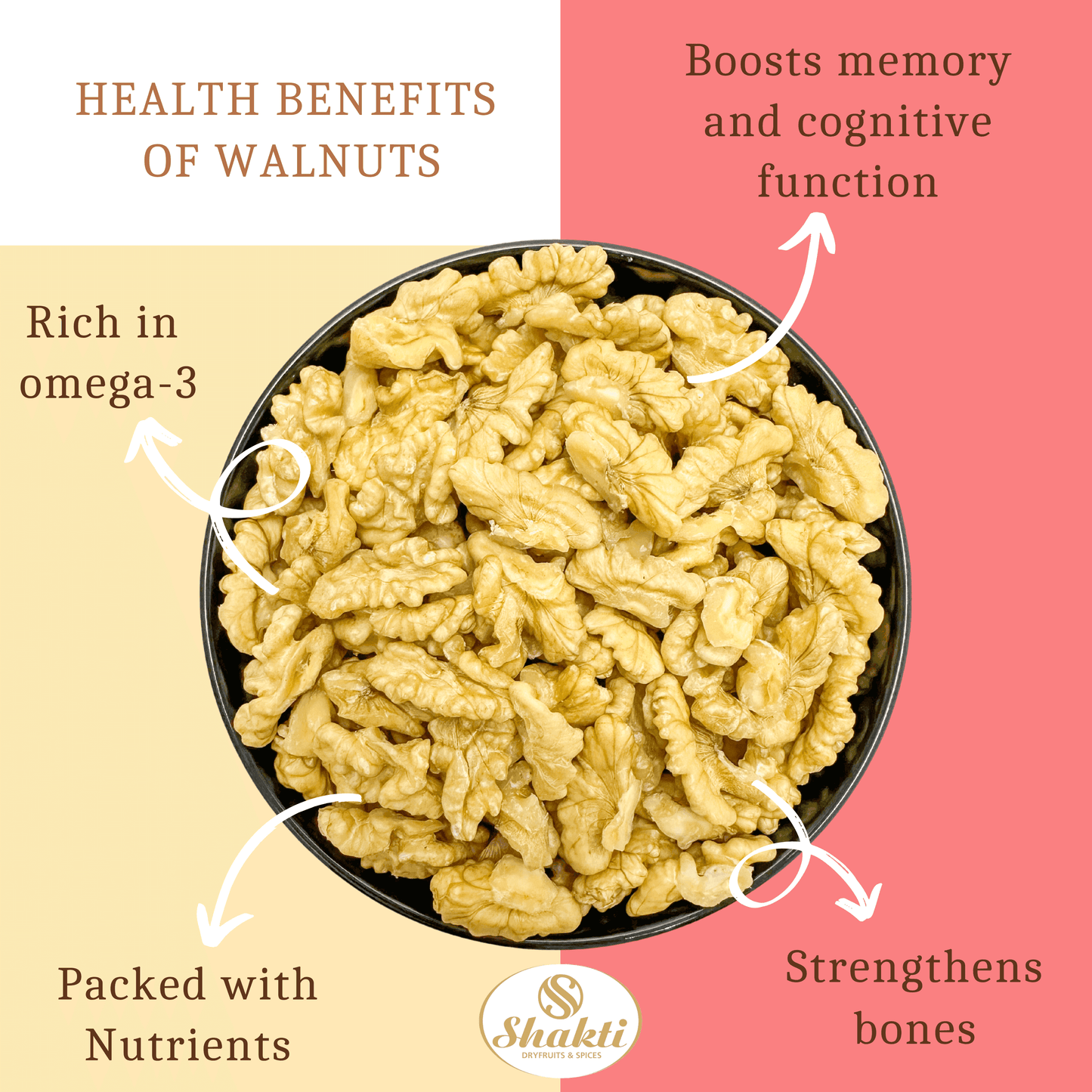 Walnuts Four Pieces - Shakti Dry Fruits