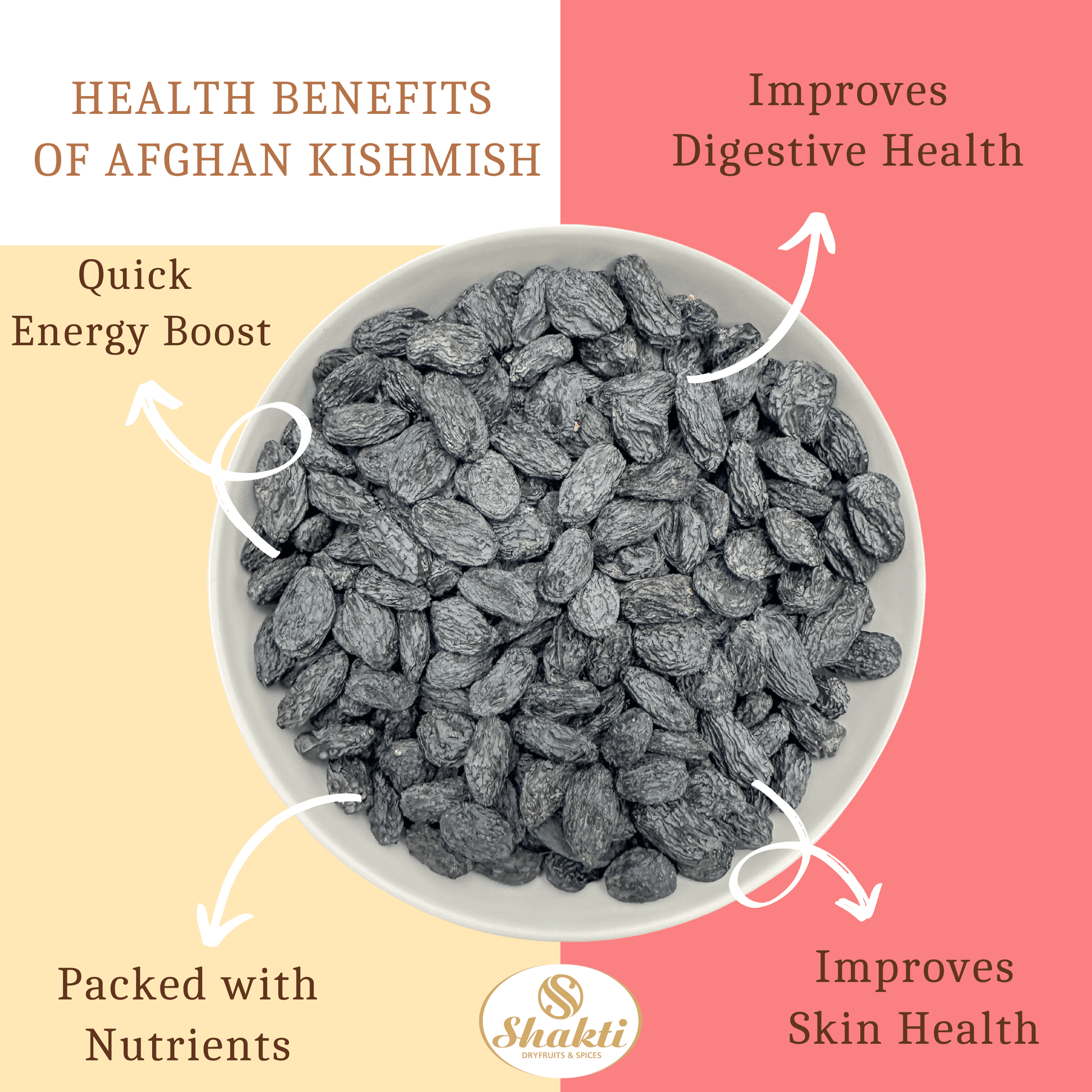 Black Raisins Medium (Seed) - Shakti Dry Fruits
