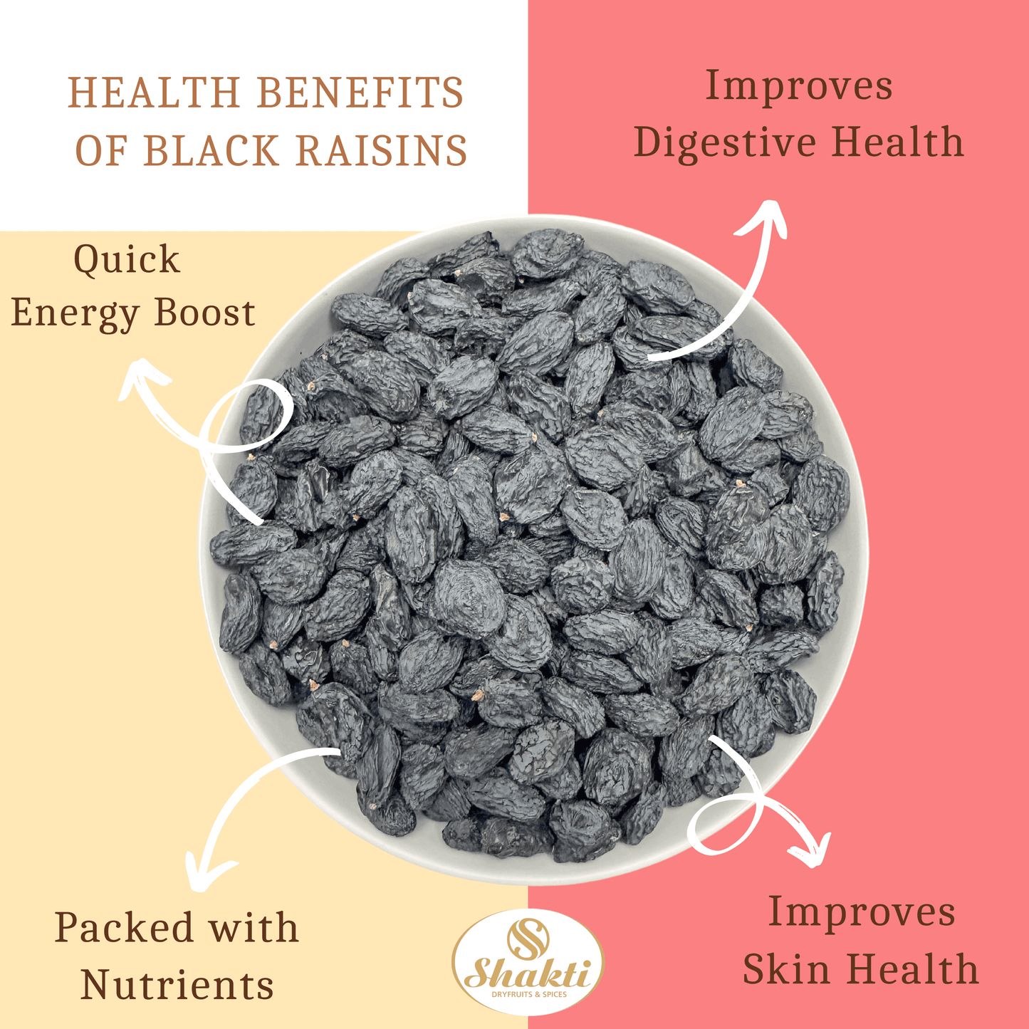 Black Raisins Medium (Seedless) - Shakti Dry Fruits